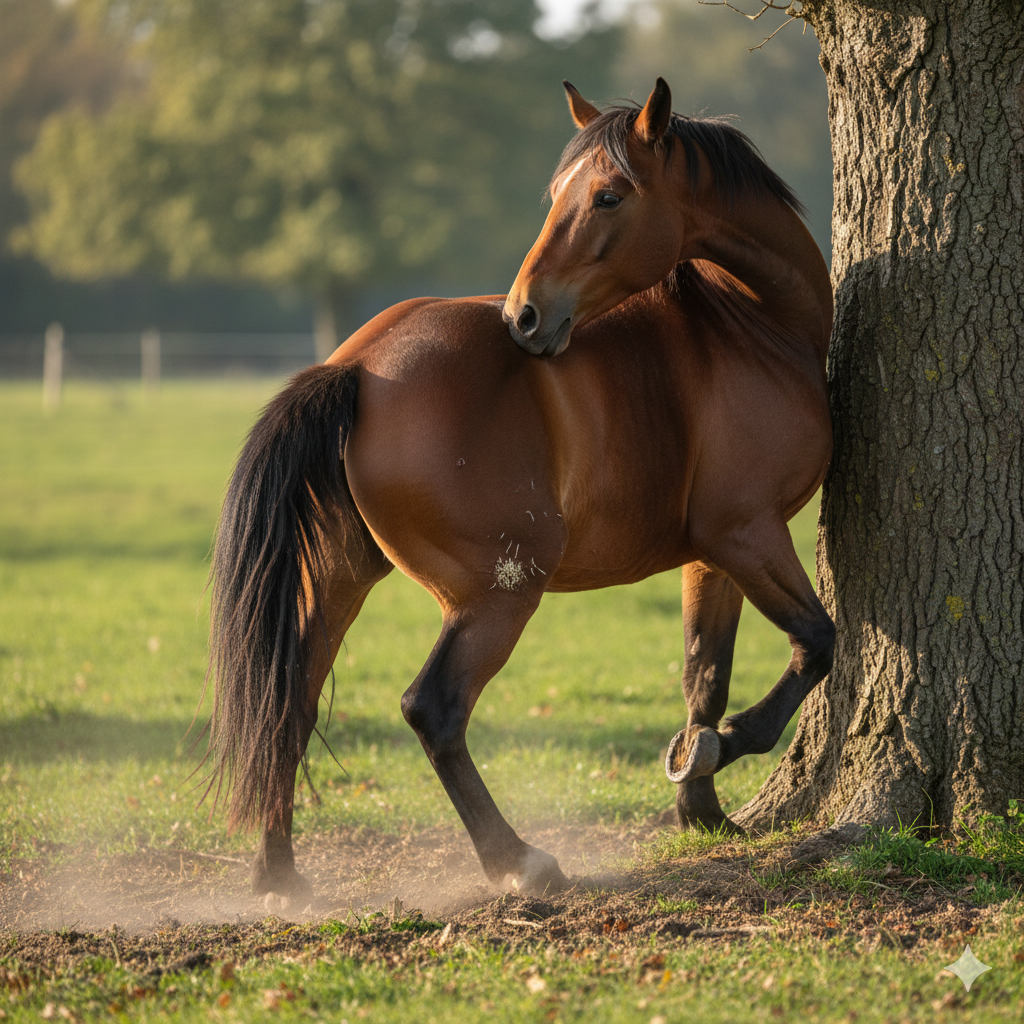 what behavioral reaction does pinworm create in horses​