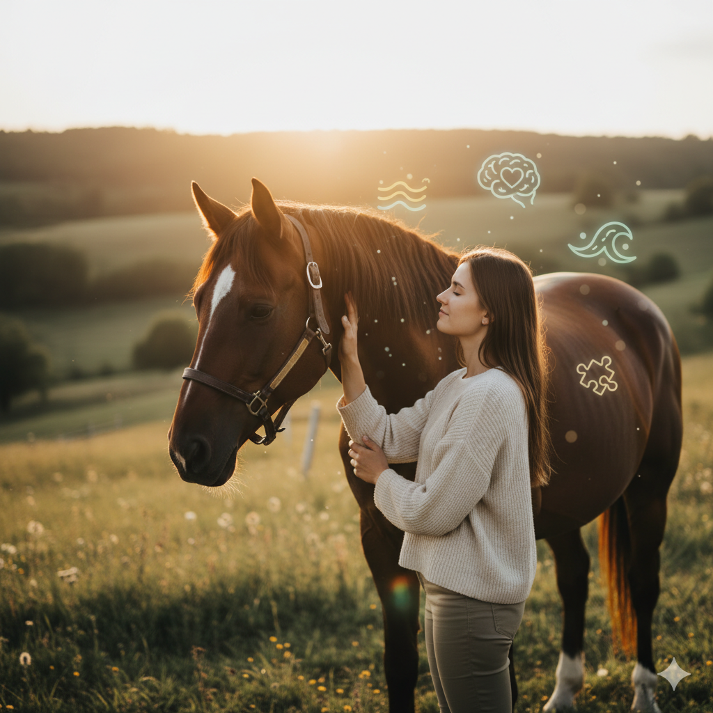 How do horses help with mental health